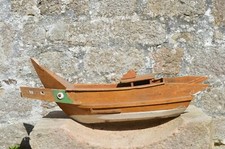 Ancienne Maquette Jonque Asie Chine Longueur: 90cm