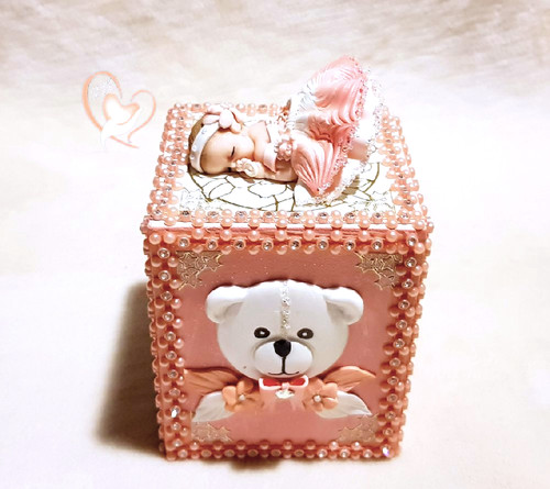 Tirelire bébé fimo - , fille
