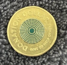2020 Australian Colour Green $1 One Dollar Donation JC Initials RARE For Charity