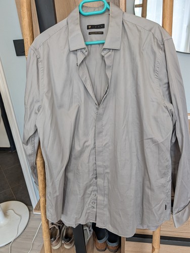 Chemise gris perle satin - gris,