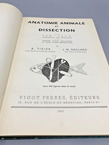 Livre ancien anatomie animale - ancien,
