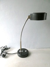 lampe de bureau Bauhaus, en métal laqué noir, design, vers 1950