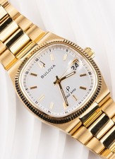 Bulova Precisionist Super Seville Men's Watch Gold Tone Sapphire Silver 97B223