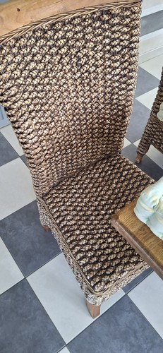 Chaise osier rotin marron avec - chaise,