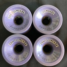 NEW SAN CLEMENTE LONGBOARD WHEELS SET OF 4 SURF SKATE CRUISER FATTY PURPLE, 74mm