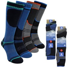 Lot de 4 chaussettes de ski thermiques pour garçons | Chaussettes longues