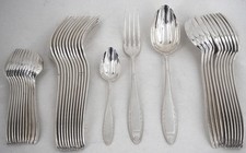 Christofle model Albatross, Art Deco, housewife set of 36 pieces in silver metal