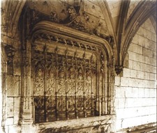FRANCE Abbey Saint-Wandrille c1930 Photo Glass Plate Stereo Vintage V42n