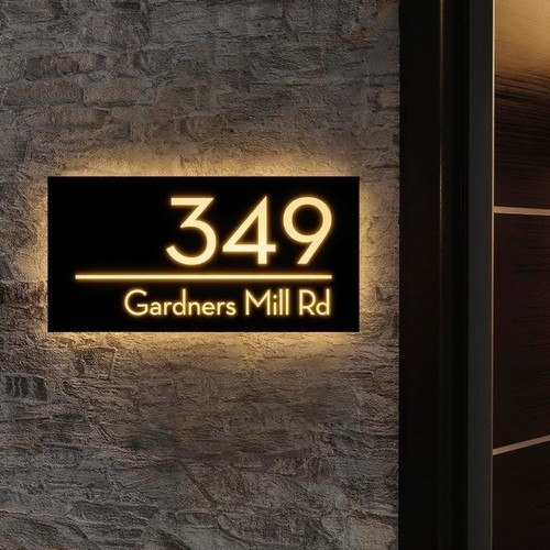 Led metal sign house - sign,