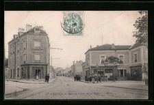 Old postcard Creteil, Rue de Paris, Patisserie 1906 