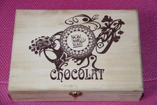 Boîte chocolat en bois vide 20 X 14 X 6