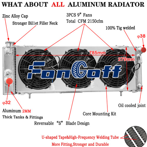 Rows radiateur shroud fan - radiateur, +