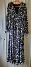 La Femme en Noir Belladonna Maxi Dress Cottage Witch Toile Print NWT