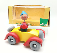 Wooden Taxi Car Yes Yes + Figure - Vilac - 1994 Vintage
