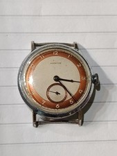 Mervos Two Tones Nikel Case Unitas Movement Fond Acier Hand Winding Working 