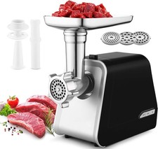 Hachoir à Viande Électrique 2000W, Machine à Viande en Acier Inoxydable 3-en-...