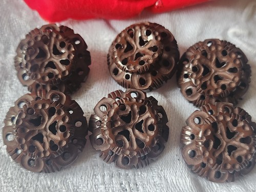 Lot boutons anciens marron - lot, 6