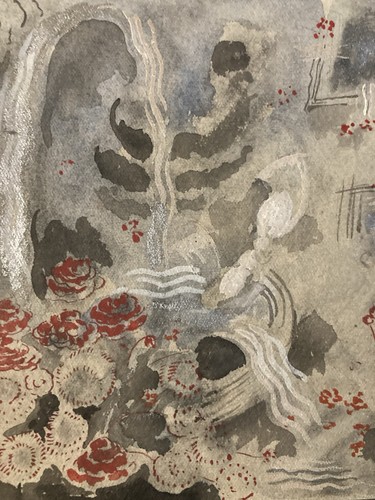 Peinture fleur art 1950 - fleur,
