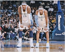 Carmelo Anthony & Allen Iverson Denver Nuggets Signed 16" x 20" On Court Photo