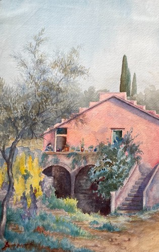 Une maison rose sainte - maison,