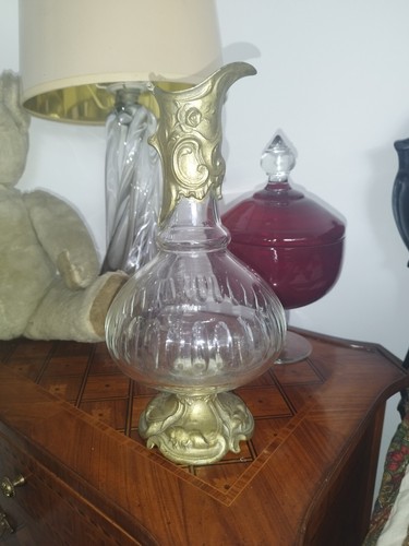 Aiguière verre métal - verre, et