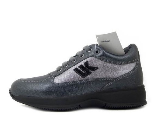Baskets femme cuir gris - baskets,
