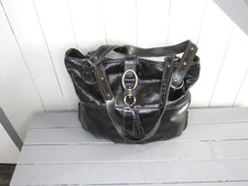 SAC CUIR VERNIS NOIR TEXIER