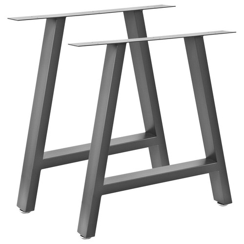 Pieds table acier gris - pieds, en
