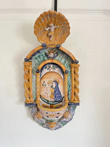 Ancien bénitier céramique - bénitier,