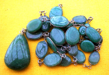 vtg COLLIER JADE VERT 72 cm 26