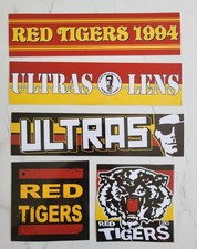 Autocollants Red Tigers 1994 stickers RCL Ultras RC Lens Sang et Or RT94