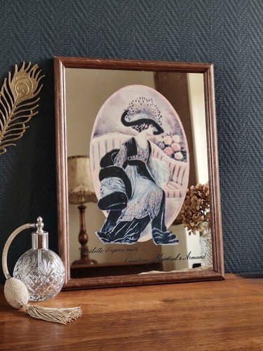 Miroir encadré vintage - miroir,