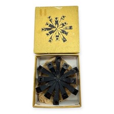 Vintage MCM 1960s Danish Modern Brutalist Black Cast Iron Taper Candle Holder