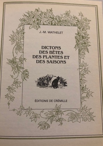 Dictons des betes - des, plantes