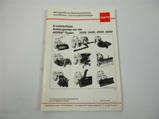 Agria attachments for 3200 3400 5500 5600 spare parts list spare parts catalog 1995