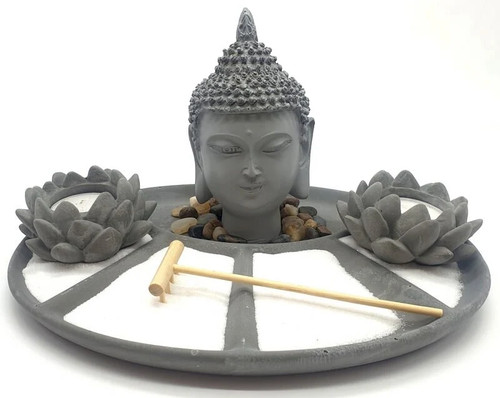 Jardin zen tête bouddha - zen,