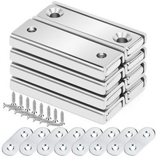 Aimant Puissant 60 x 135 x 5 mm 30 Kg Force Aimant Porte Placard avec Contrep...