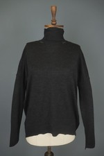 ZADIG & VOLTAIRE Black 100% Wool Knit Long Sleeve High Neck Sweater Size L