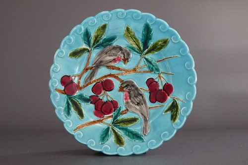 Assiette barbotine majolique - assiette,
