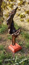 Sculpture feu follet bois flotté H= 43 cm