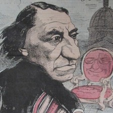 Louis Blanc the 41st Eclipse Armchair - Gill Cartoon - Press Engraving 1874