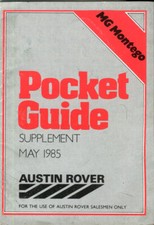 MG Montego Efi & Turbo UK Austin Rover Salesmen's Guide May 1985