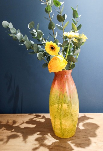 Vase art déco jaune orange - art,