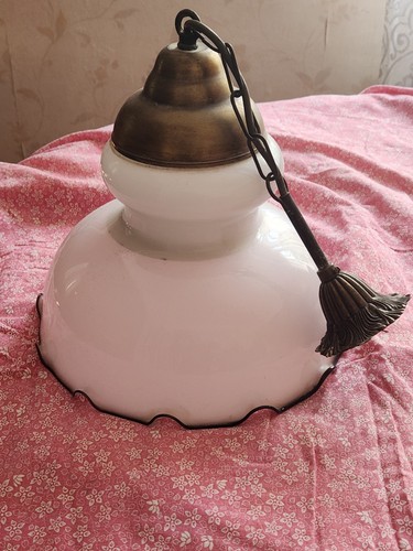Suspension verre opalin - , blanc