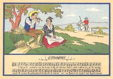 Old postcard illustrator / children's rounds / O Magali