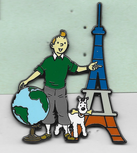 Pin tintin vert gris - &,