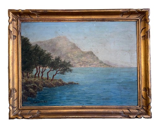 Tableau ancien paysage - , marin