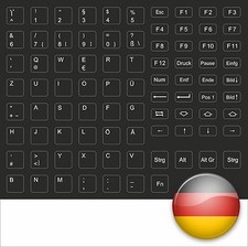 Autocollants de Clavier Allemand Toutes Touches Pour Noir PC Portable Keystick -