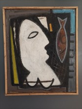 Tableau . Personnage. Cubiste.