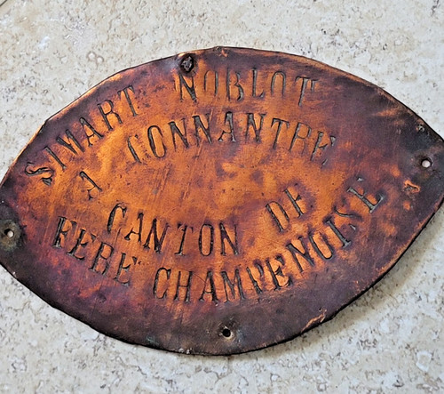 Ancienne plaque charette en - de,